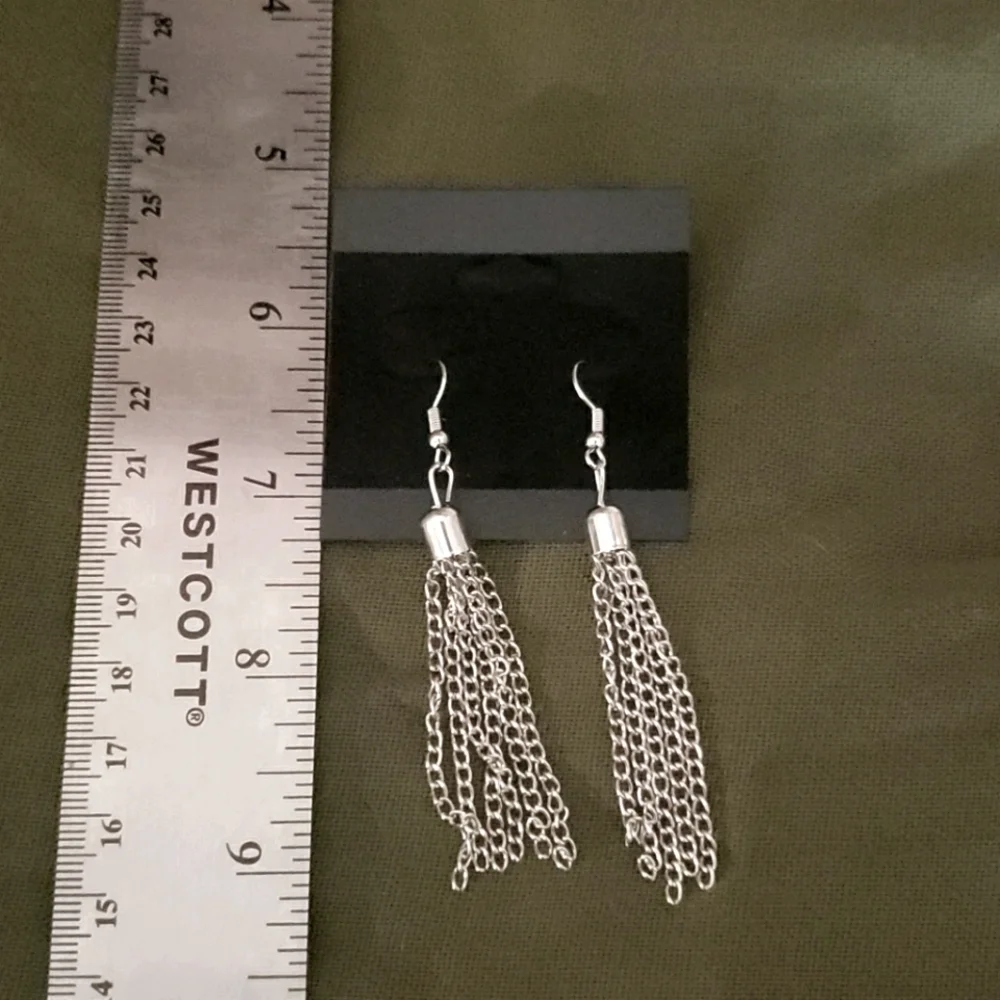 New silvertone earrings